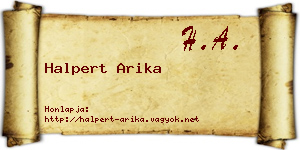 Halpert Arika névjegykártya